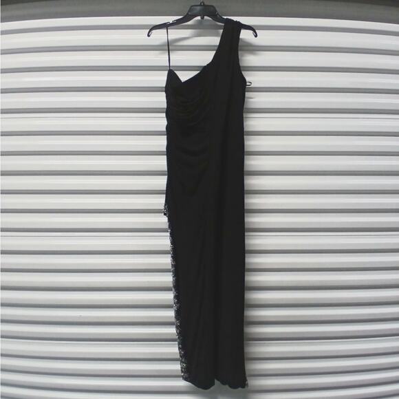 Mac Duggal Formal Evening Gown Women's Size 14W Black Beaded Maxi Dress Wedding - Picture 5 of 12